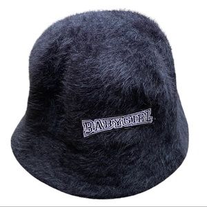 BABYGIRL Black Fuzzy Bucket Hat